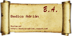 Bedics Adrián névjegykártya